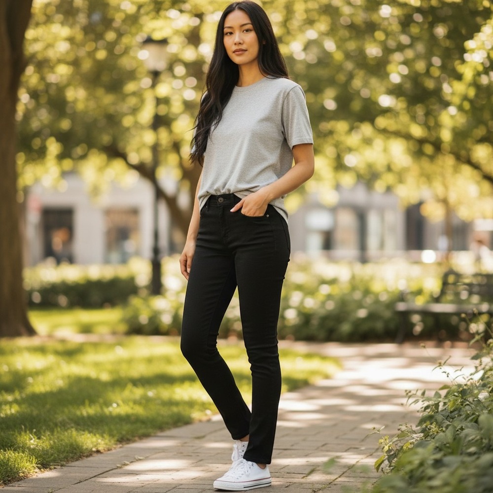 Denizen Levi's High Rise Skinny Jeans 4L W27 L32 Black NWT Stretch 86156-0000